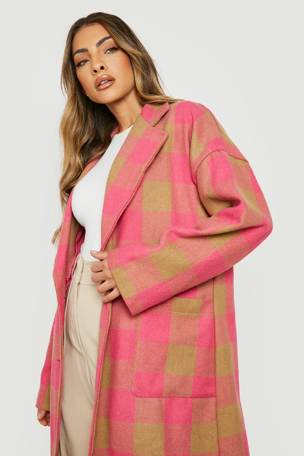 Next bright check outlet coat